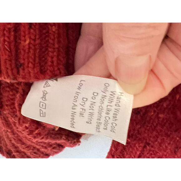 Coldwater Creek size 14 cardigan rust color chunky cable knit wool blend - Picture 6 of 7